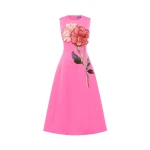 Leo Lin Cleo Appliqué Sleeveless Midi Dress  - Leo Lin Dress - Australian Luxury Fashion - Shop at Luxury Shoes 