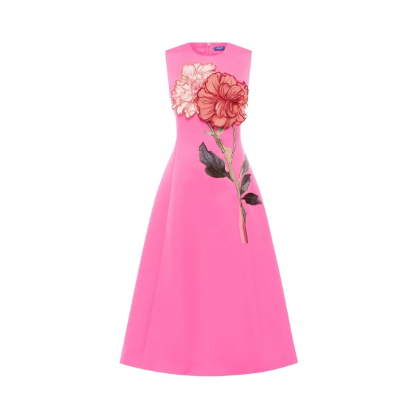Leo Lin Cleo Appliqué Sleeveless Midi Dress  - Leo Lin Dress - Australian Luxury Fashion - Shop at Luxury Shoes 