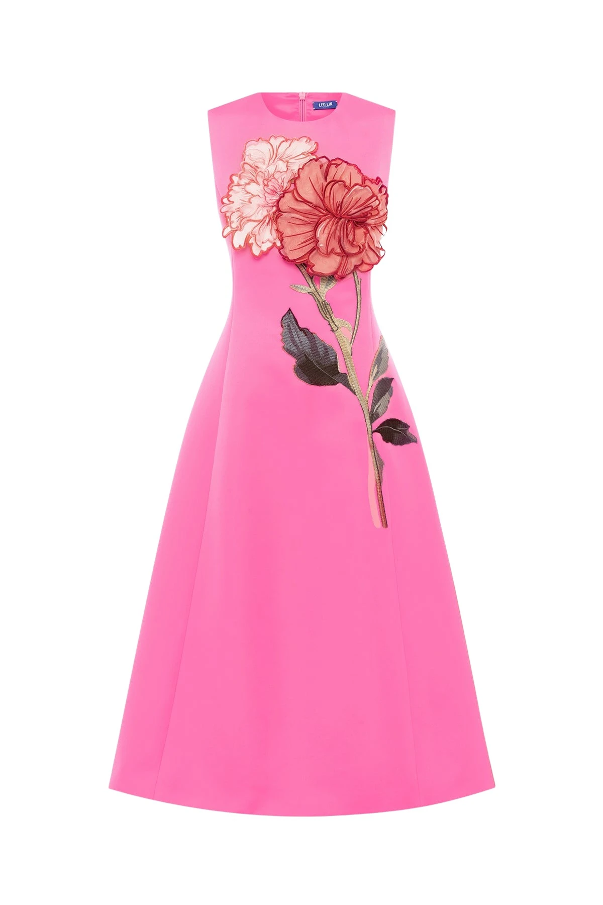 Leo-Lin-Cleo-Applique-Sleeveless-Midi-Dress-922182_nobg Leo Lin Cleo Appliqué Sleeveless Midi Dress - Leo Lin Dress - Australian Luxury Fashion - Shop at Luxury Shoes