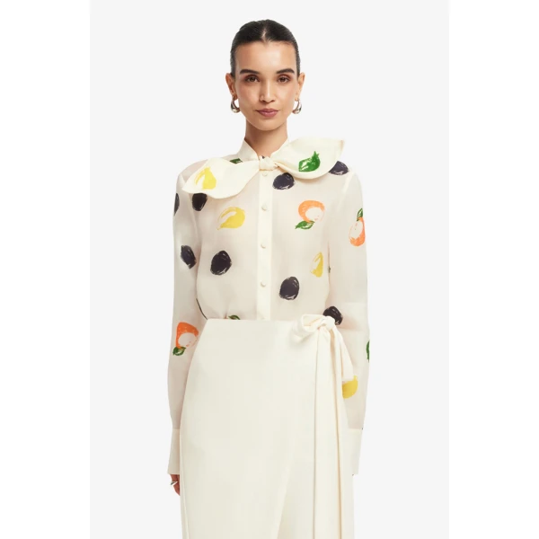 Leo Lin Cora Bow Blouse  - Leo Lin Dress - Australian Luxury Fashion - Shop at Luxury Shoes 