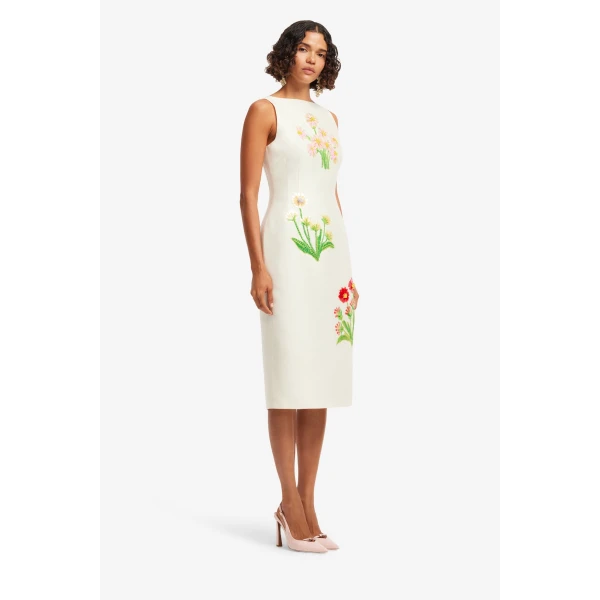 Leo Lin Eleanor Embellished Wool Midi Dress  - Leo Lin Dress - Australian Luxury Fashion - Shop at Luxury Shoes 