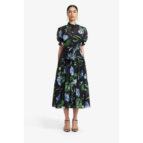 Leo Lin Ellie Bishop Sleeve Midi Dress  - Leo Lin Dress - Australian Luxury Fashion - Shop at Luxury Shoes 