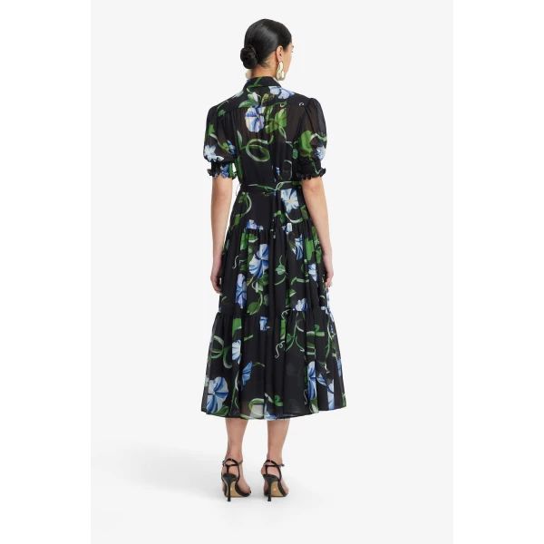 Leo Lin Ellie Bishop Sleeve Midi Dress  - Leo Lin Dress - Australian Luxury Fashion - Shop at Luxury Shoes 