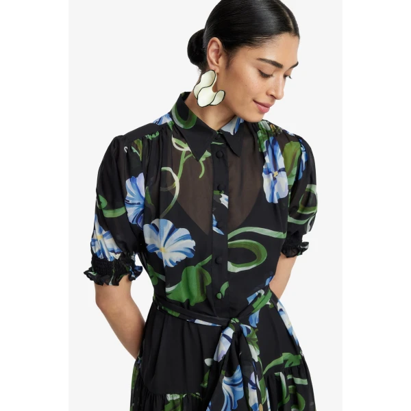 Leo Lin Ellie Bishop Sleeve Midi Dress  - Leo Lin Dress - Australian Luxury Fashion - Shop at Luxury Shoes 