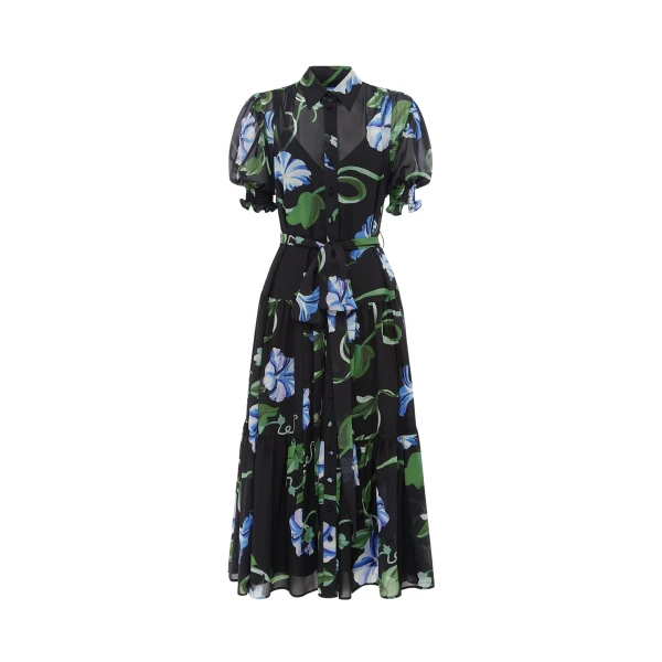 Leo Lin Ellie Bishop Sleeve Midi Dress  - Leo Lin Dress - Australian Luxury Fashion - Shop at Luxury Shoes 