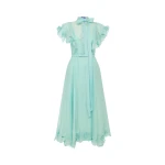 Leo Lin Elsie Appliqué Flutter Sleeve Maxi Dress  - Leo Lin Dress - Australian Luxury Fashion - Shop at Luxury Shoes 