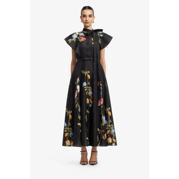 Leo Lin Elsie Flutter Sleeve Midi Dress  - Leo Lin Dress - Australian Luxury Fashion - Shop at Luxury Shoes 