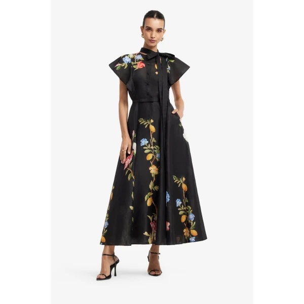 Leo Lin Elsie Flutter Sleeve Midi Dress  - Leo Lin Dress - Australian Luxury Fashion - Shop at Luxury Shoes 