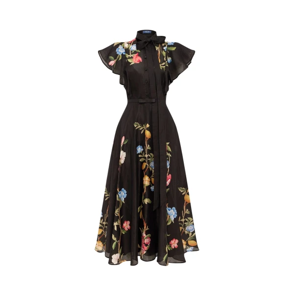 Leo Lin Elsie Flutter Sleeve Midi Dress  - Leo Lin Dress - Australian Luxury Fashion - Shop at Luxury Shoes 