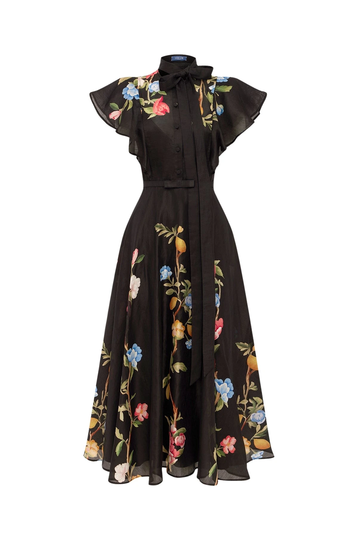 Leo-Lin-Elsie-Flutter-Sleeve-Midi-Dress83733_nobg Leo Lin Elsie Flutter Sleeve Midi Dress - Leo Lin Dress - Australian Luxury Fashion - Shop at Luxury Shoes