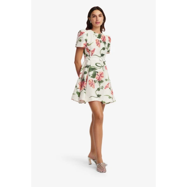 Leo Lin Elyse Short Sleeve Mini Dress  - Leo Lin Dress - Australian Luxury Fashion - Shop at Luxury Shoes 