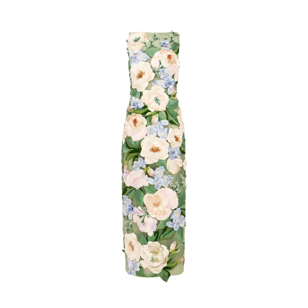 Leo Lin Fleur Floral Hand Embroidered Backless Maxi Dress  - Leo Lin Dress - Australian Luxury Fashion - Shop at Luxury Shoes 