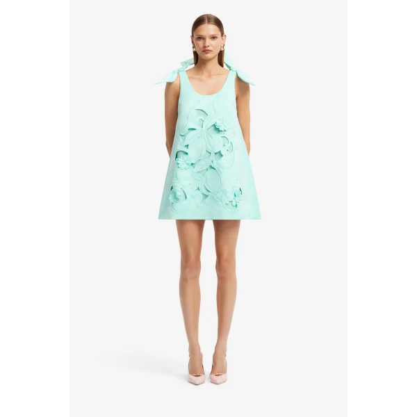 Leo Lin Harper Bow Appliqué Mini Dress  - Leo Lin Dress - Australian Luxury Fashion - Shop at Luxury Shoes 