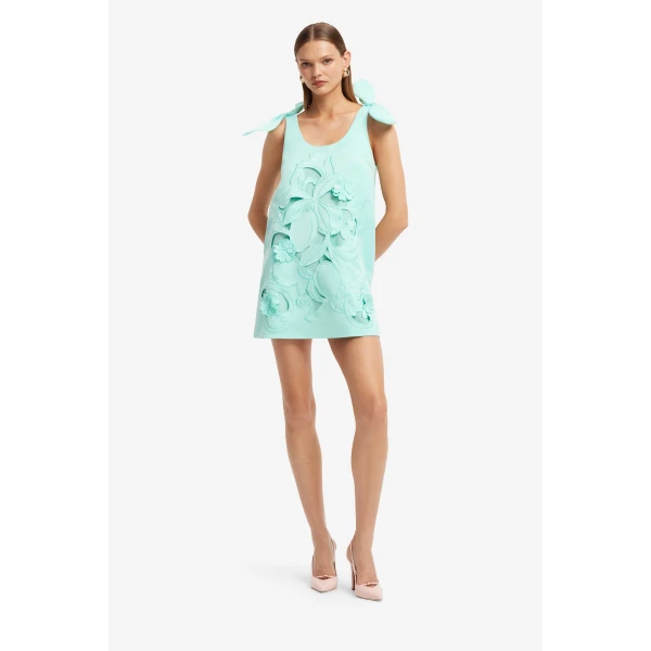 Leo Lin Harper Bow Appliqué Mini Dress  - Leo Lin Dress - Australian Luxury Fashion - Shop at Luxury Shoes 