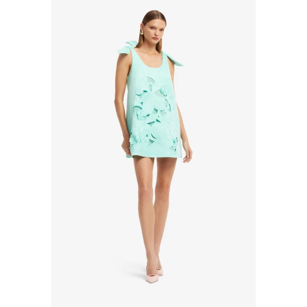 Leo Lin Harper Bow Appliqué Mini Dress  - Leo Lin Dress - Australian Luxury Fashion - Shop at Luxury Shoes 