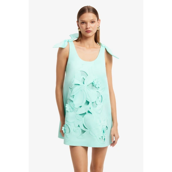 Leo Lin Harper Bow Appliqué Mini Dress  - Leo Lin Dress - Australian Luxury Fashion - Shop at Luxury Shoes 