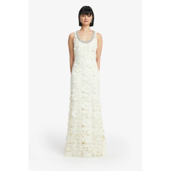 Leo Lin Helena Embellished Lace Maxi Dress  - Leo Lin Dress - Australian Luxury Fashion - Shop at Luxury Shoes 
