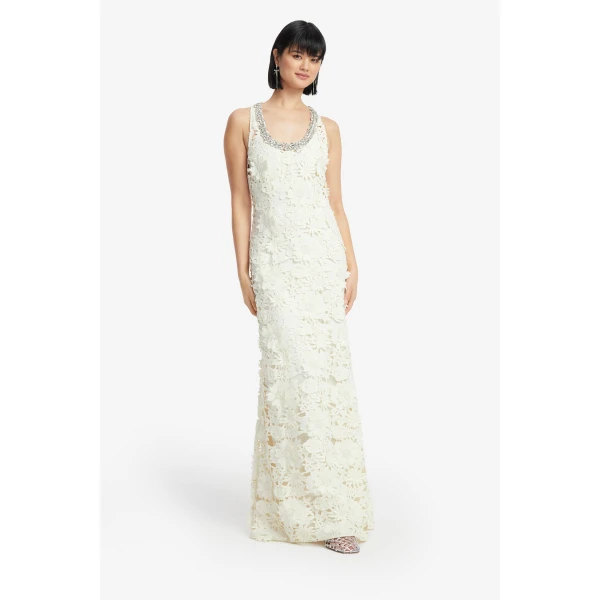 Leo Lin Helena Embellished Lace Maxi Dress  - Leo Lin Dress - Australian Luxury Fashion - Shop at Luxury Shoes 
