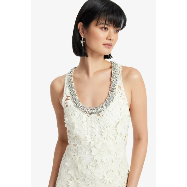Leo Lin Helena Embellished Lace Maxi Dress  - Leo Lin Dress - Australian Luxury Fashion - Shop at Luxury Shoes 