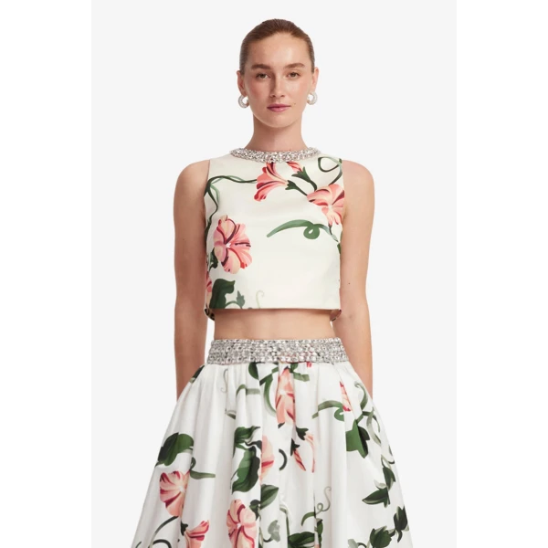 Leo Lin Iris Embellished Top  - Leo Lin Dress - Australian Luxury Fashion - Shop at Luxury Shoes 