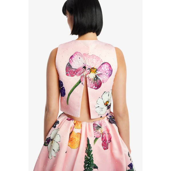 Leo Lin Iris Embellished Top  - Leo Lin Dress - Australian Luxury Fashion - Shop at Luxury Shoes 