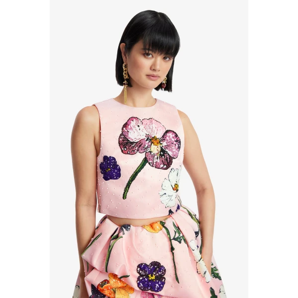 Leo Lin Iris Embellished Top  - Leo Lin Dress - Australian Luxury Fashion - Shop at Luxury Shoes 
