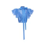 Leo-Lin-Jasmine-Applique-Flutter-Sleeve-Top-619706_nobg Leo Lin Jasmine Appliqué Flutter Sleeve Top - Leo Lin Dress - Australian Luxury Fashion - Shop at Luxury Shoes