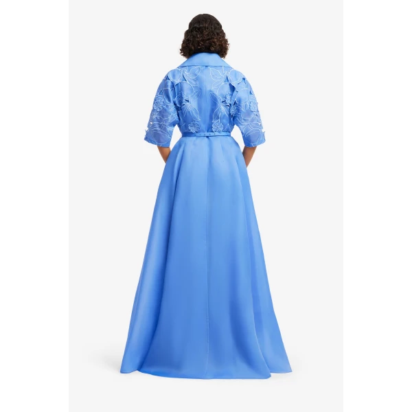Leo Lin Junia Appliqué Puff Sleeve Silk Gown  - Leo Lin Dress - Australian Luxury Fashion - Shop at Luxury Shoes 