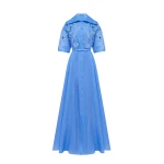 Leo Lin Junia Appliqué Puff Sleeve Silk Gown  - Leo Lin Dress - Australian Luxury Fashion - Shop at Luxury Shoes 
