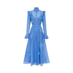 Leo Lin Katrina Appliqué Butterfly Sleeve Midi Dress  - Leo Lin Dress - Australian Luxury Fashion - Shop at Luxury Shoes 