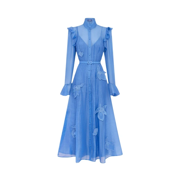 Leo Lin Katrina Appliqué Butterfly Sleeve Midi Dress  - Leo Lin Dress - Australian Luxury Fashion - Shop at Luxury Shoes 