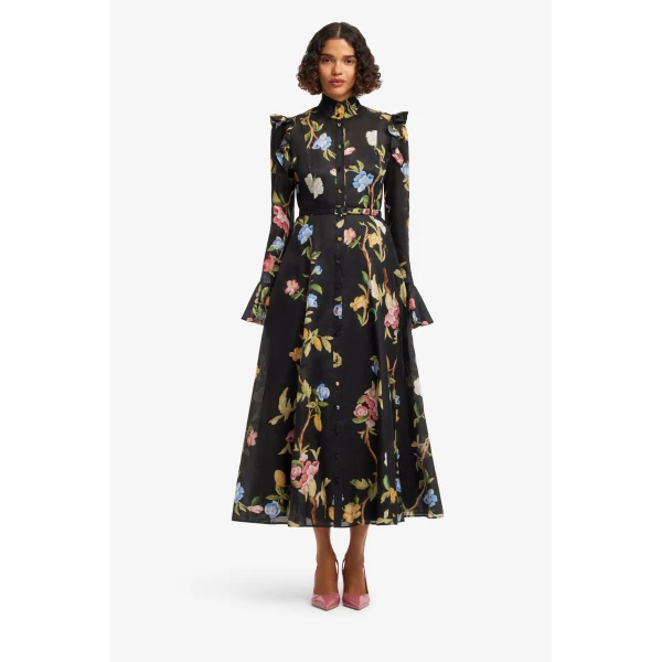 Leo Lin Katrina Butterfly Sleeve Midi Dress  - Leo Lin Dress - Australian Luxury Fashion - Shop at Luxury Shoes 