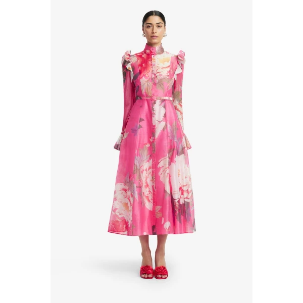 Leo Lin Katrina Butterfly Sleeve Midi Dress  - Leo Lin Dress - Australian Luxury Fashion - Shop at Luxury Shoes 