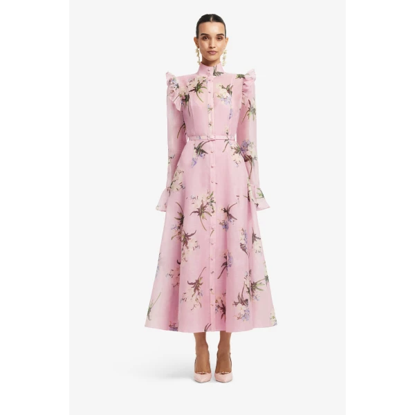 Leo Lin Katrina Butterfly Sleeve Midi Dress  - Leo Lin Dress - Australian Luxury Fashion - Shop at Luxury Shoes 