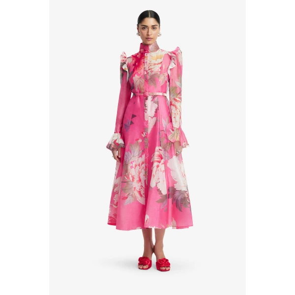 Leo Lin Katrina Butterfly Sleeve Midi Dress  - Leo Lin Dress - Australian Luxury Fashion - Shop at Luxury Shoes 