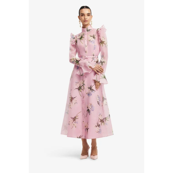 Leo Lin Katrina Butterfly Sleeve Midi Dress  - Leo Lin Dress - Australian Luxury Fashion - Shop at Luxury Shoes 