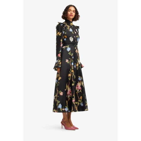 Leo Lin Katrina Butterfly Sleeve Midi Dress  - Leo Lin Dress - Australian Luxury Fashion - Shop at Luxury Shoes 