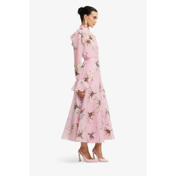 Leo Lin Katrina Butterfly Sleeve Midi Dress  - Leo Lin Dress - Australian Luxury Fashion - Shop at Luxury Shoes 