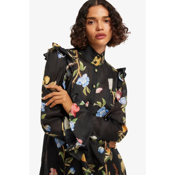 Leo Lin Katrina Butterfly Sleeve Midi Dress  - Leo Lin Dress - Australian Luxury Fashion - Shop at Luxury Shoes 