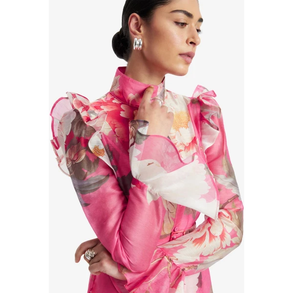 Leo Lin Katrina Butterfly Sleeve Midi Dress  - Leo Lin Dress - Australian Luxury Fashion - Shop at Luxury Shoes 