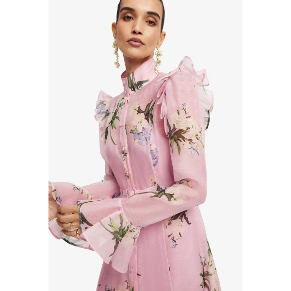 Leo Lin Katrina Butterfly Sleeve Midi Dress  - Leo Lin Dress - Australian Luxury Fashion - Shop at Luxury Shoes 