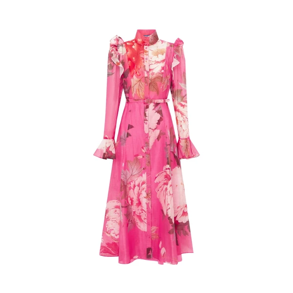 Leo Lin Katrina Butterfly Sleeve Midi Dress  - Leo Lin Dress - Australian Luxury Fashion - Shop at Luxury Shoes 