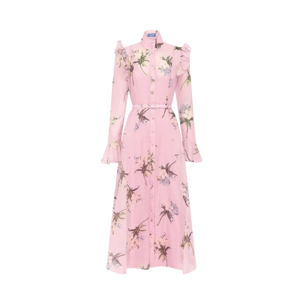 Leo Lin Katrina Butterfly Sleeve Midi Dress  - Leo Lin Dress - Australian Luxury Fashion - Shop at Luxury Shoes 