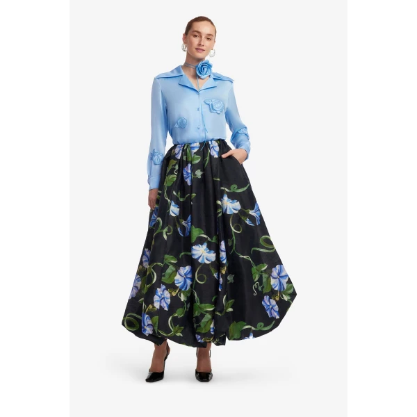 Leo Lin Kristina Appliqué Silk Blouse  - Leo Lin Dress - Australian Luxury Fashion - Shop at Luxury Shoes 