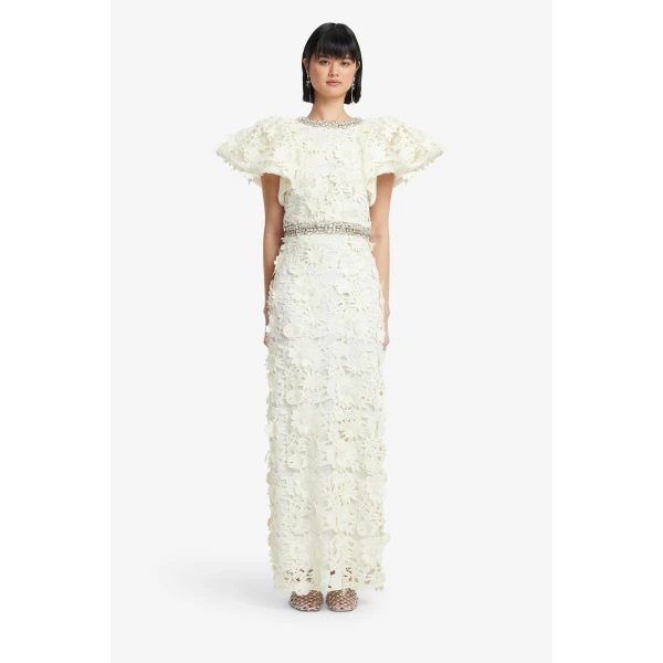 Leo Lin Kyra Embellished Lace Maxi Skirt  - Leo Lin Dress - Australian Luxury Fashion - Shop at Luxury Shoes 