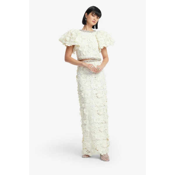Leo Lin Kyra Embellished Lace Maxi Skirt  - Leo Lin Dress - Australian Luxury Fashion - Shop at Luxury Shoes 