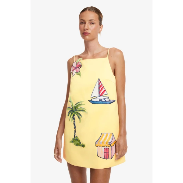 Leo Lin Leia Embroidered Mini Dress  - Leo Lin Dress - Australian Luxury Fashion - Shop at Luxury Shoes 