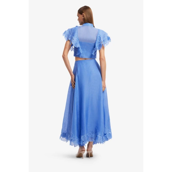 Leo Lin Leila Appliqué Midi Skirt  - Leo Lin Dress - Australian Luxury Fashion - Shop at Luxury Shoes 