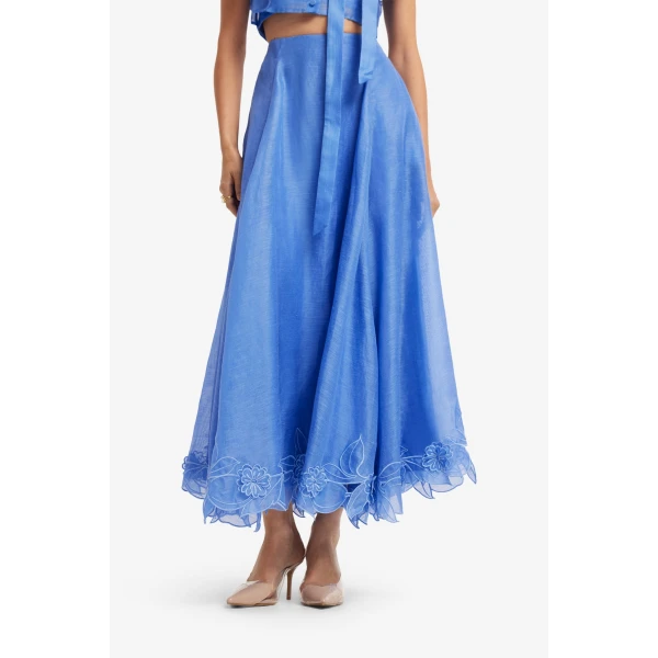 Leo Lin Leila Appliqué Midi Skirt  - Leo Lin Dress - Australian Luxury Fashion - Shop at Luxury Shoes 