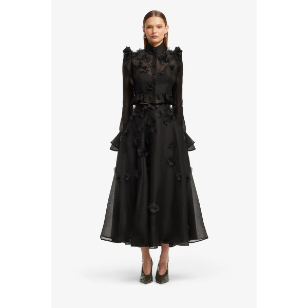 Leo Lin Leila Petal Midi Skirt  - Leo Lin Dress - Australian Luxury Fashion - Shop at Luxury Shoes 